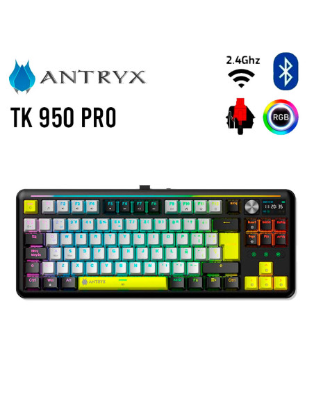 TECLADO GAMER ANTRYX TK 950 PRO (ATK-950PKGRE-SP) WIRELESS| SWITCH RED| LED-RGB