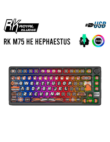 TECLADO GAMER ROYAL KLUDGE (RK M75 HE) HEPHAESTUS| MINT SWITCH| LED-RGB