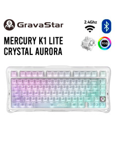 TECLADO GAMER GRAVASTAR MERCURY K1 LITE CRYSTAL AURORA...