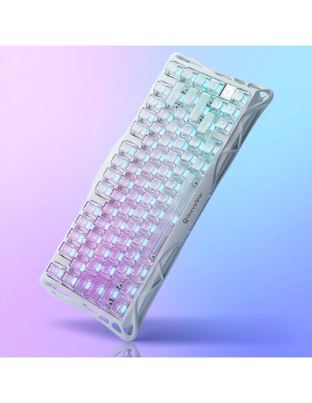 TECLADO GAMER GRAVASTAR MERCURY K1 LITE CRYSTAL AURORA (GSK1LITE-XTAL-AURORA) WIRELESS| SWITCH BSUN LINEAR| LED-RGB