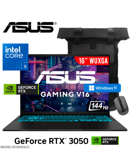 LAPTOP GAMER ASUS GAMING V16 V3607VJ-TK185W CORE 5 210H 8GB 512GB SSD GEFORCE RTX 3050 6GB 16 WUXGA 144HZ WINDOWS 11