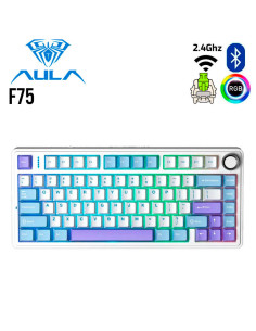 TECLADO GAMER AULA F75 ( F75-SP ) WIRED - WIRELESS - BT |...
