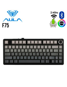 TECLADO GAMER AULA F75 ( F75-SP ) WIRED - WIRELESS - BT |...