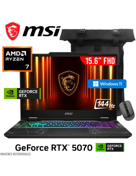 LAPTOP GAMER MSI CYBORG A15 AI B2HWGKG-254US RYZEN 7 260 16GB DDR5 1TB SSD GEFORCE RTX 5070 8GB 15.6" FHD 144HZ WINDOWS 11