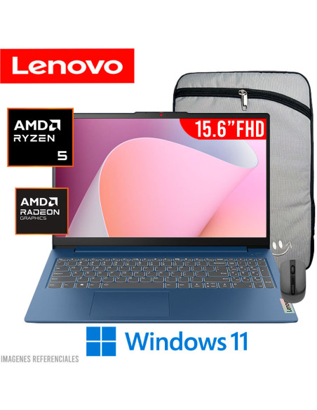 LAPTOP LENOVO IDEAPAD SLIM 3 15AMN8 AMD RYZEN 5 40 8GB LPDDR5 512GB SSD 15.6" FHD WINDOWS 11 (82XQ012HUS)
