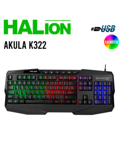 TECLADO GAMER HALION AKULA (K332) | RETROILUMINACION RAINBOW