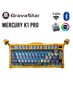 TECLADO GAMER GRAVASTAR MERCURY K1 PRO BATTLE WORN YELOW...