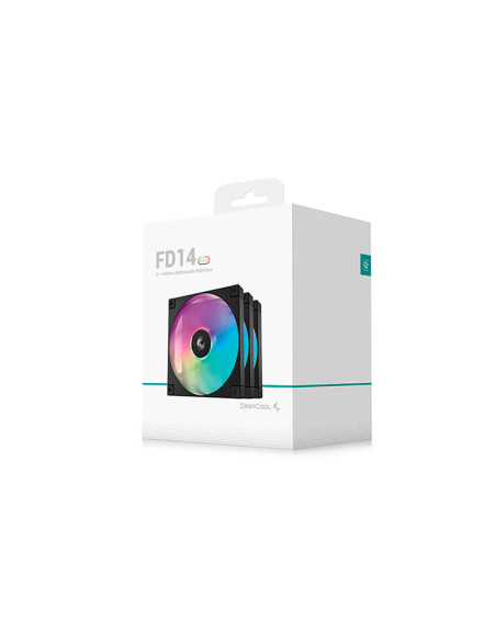 COOLER PARA CASE DEEPCOOL FD14 ( R-FD14-BKAPN3-G ) 140MM | PACK 3 | LED-ARGB
