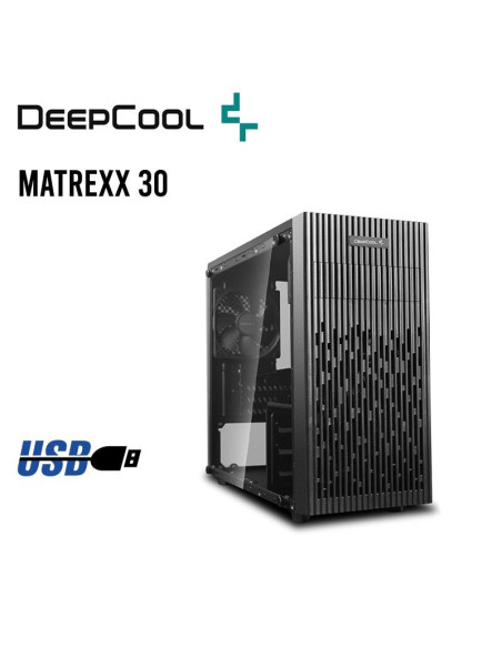 CASE DEEP COOL MATREXX 30 ( DP-MATX-MATREXX30 )  SIN FUENTE | VIDRIO TEMPLADO