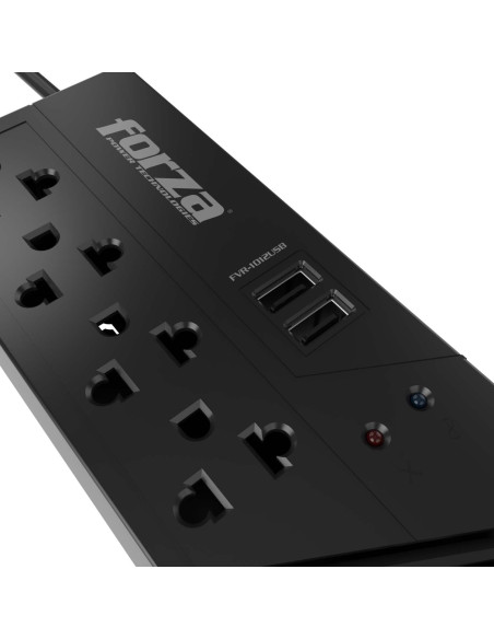 ESTABILIZADOR FORZA 4 TOMAS ( FVR-1012USB ) 1000VA/500W | 2 USB
