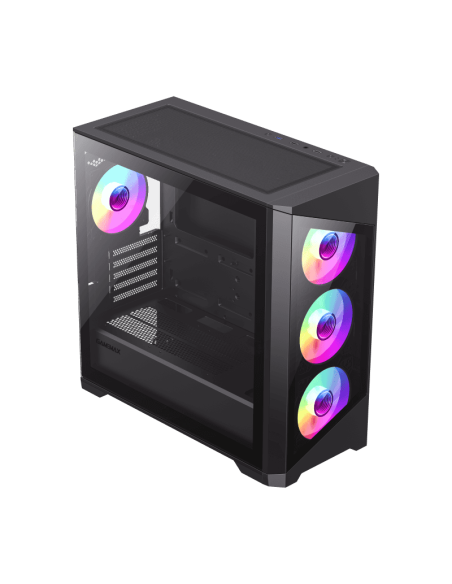 CASE GAMER GAMEMAX DESTROYER TGB BLACK ( DESTROYER TGB BK ) VP600W 80 PLUS BRONZE | 4 LED-ARGB