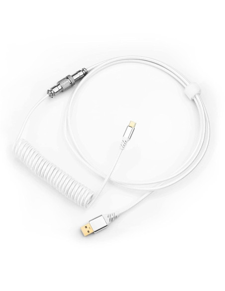 CABLE DE TECLADO REDRAGON USB-C EN ESPIRAL WHITE ( A115 WHITE )