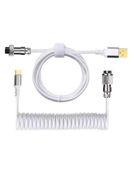 CABLE DE TECLADO REDRAGON USB-C EN ESPIRAL WHITE ( A115 WHITE )
