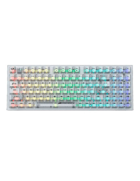 TECLADO GAMER REDRAGON POLLUX PRO ( K628CT-RGB-PRO ) SWITCH ICE SILVER | WIRELESS - BT - USB | LED-RGB
