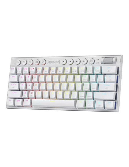 TECLADO GAMER REDRAGON HORUS MINI WHITE ( K632W-RGB RED ) SWITCH RED | USB TIPO C | LED-RGB