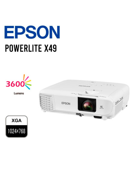 PROYECTOR EPSON POWER LITE X49 ( V11H982020 ) XGA 1024X768 | 3600 LUMENES | PARLANTE MONOAURAL