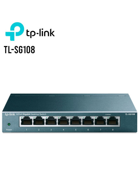 SWITCH TP-LINK 8 PUERTOS TL-SG108 10/100/1000MBPS METALICO