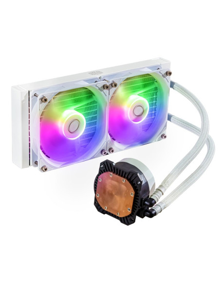 SISTEMA DE ENFRIAMIENTO LIQUIDO COOLER MASTER 240L CORE WHITE MASTERLIQUID ( MLW-D24M-A18PZ-RW ) LED-ARGB