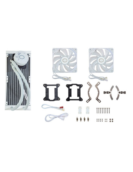 SISTEMA DE ENFRIAMIENTO LIQUIDO COOLER MASTER 240L CORE WHITE MASTERLIQUID ( MLW-D24M-A18PZ-RW ) LED-ARGB
