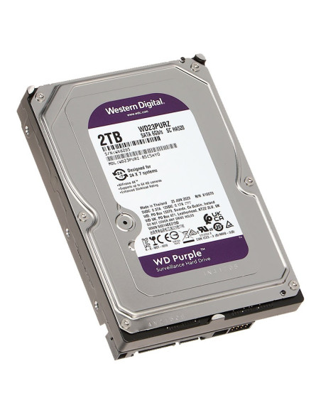 DISCO DURO HDD WESTERN DIGITAL 2TB PURPURA (WD23PURZ) VIDEOVIGILANCIA 5400 RPM | 64MB CACHE