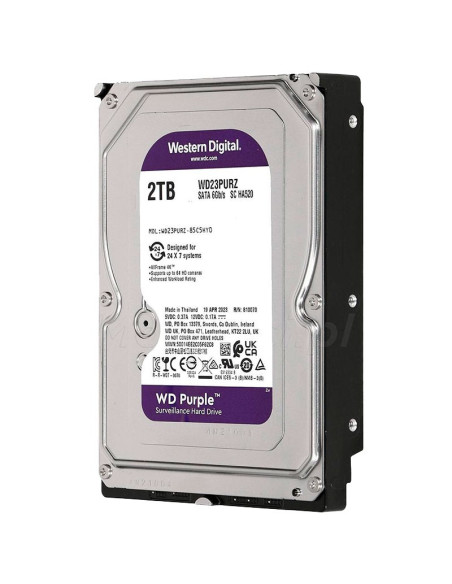 DISCO DURO HDD WESTERN DIGITAL 2TB PURPURA (WD23PURZ) VIDEOVIGILANCIA 5400 RPM | 64MB CACHE