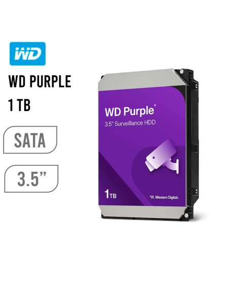 DISCO DURO WESTERN DIGITAL 1TB PURPLE 5400 RPM 64MB WD11PURZ