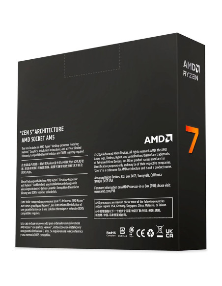 PROCESADOR AMD RYZEN 7 9700X (100-100001404WOF) 3.8-5.5GHZ | AM5