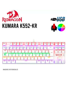 TECLADO GAMER REDRAGON KUMARA WHITE ( K552W-KR SP )...