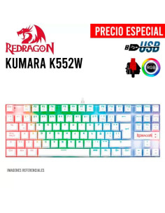 TECLADO GAMER REDRAGON KUMARA WHITE ( K552W-RGB SP )...
