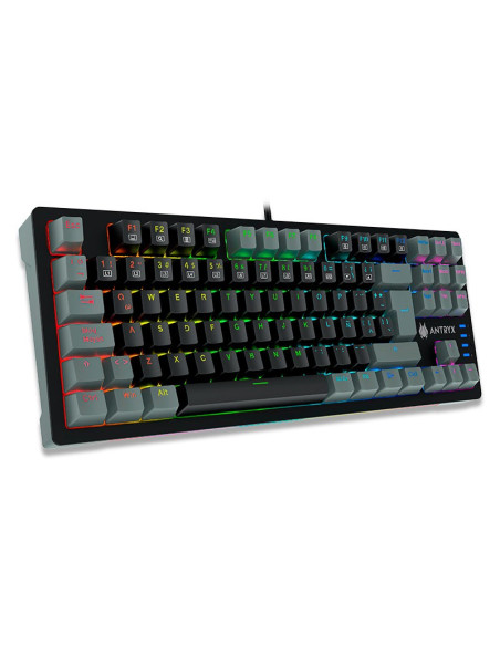 TECLADO ANTRYX MK840L ( AMK-840LKGBLR1-SP ) SWICH BLUE | NEGRO | LED-RAINBOW