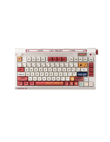TECLADO GAMER THUNDEROBOT ONCE LEVEL UP  SWITCH GATERON YELLOW | WIRELESS - BT - WIRED | LED-RGB