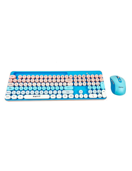 KIT HAVIT ( KB832GCM-SP ) CELESTE | WIRELESS| MEMBRANA | TECLADO + MOUSE