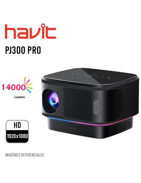 PROYECTOR HAVIT ( PJ300 PRO ) 1920X1080 | 14000 LUMENES - 550 ANSI LUMENS | NEGRO