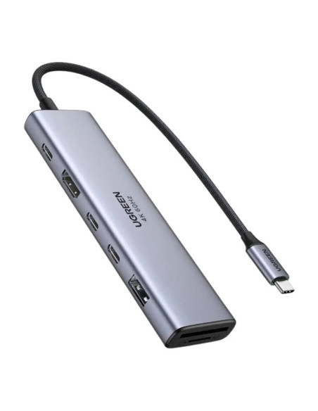 HUB USB-C UGREEN CM511 7 EN 1 (45521) 2X USB-C/ 1X USB-A/ 1X HDMI/ 1X DP/ 1X SD CARD- 1X TF CARD