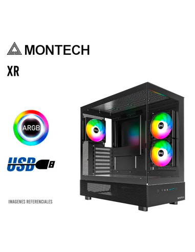 CASE MONTECH XR BLACK ( XR ) S/ FUENTE | VIDRIO...