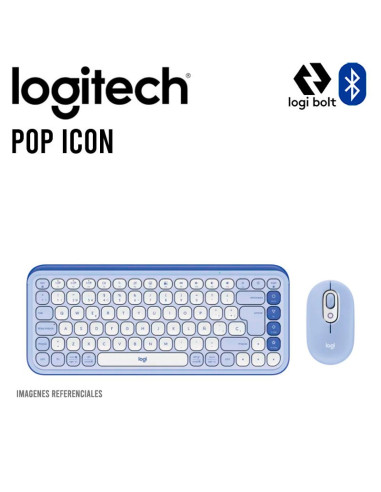 KIT TECLADO+ MOUSE LOGITECH POP ICON LILA...