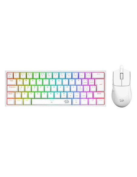KIT GAMER REDRAGON GAMING ESSENTIALS ( S143W SP ) LED RGB| TECLADO Y MOUSE| SWITCH RED | WHITE