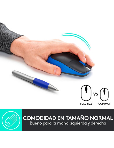 MOUSE LOGITECH M190 (910-005903) WIRELESS FULL-SIZE BLUE