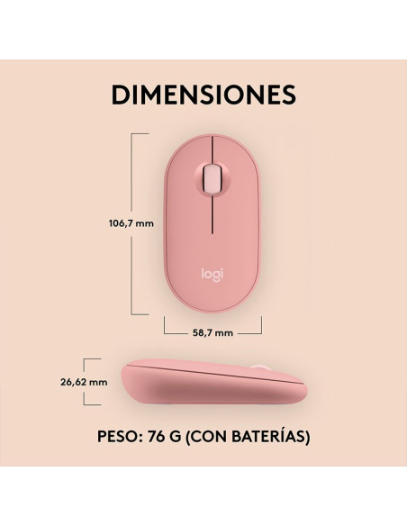 MOUSE LOGITECH PEBBLE 2 M350S ( 910-007048 ) BLUETOOTH | ROSE
