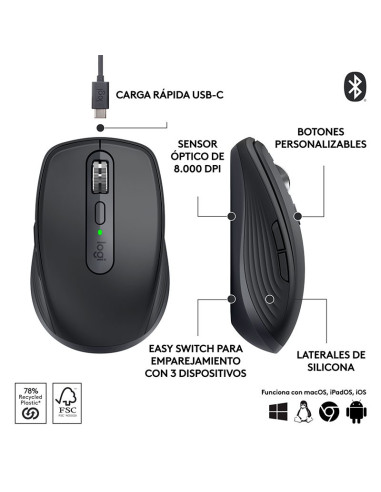 MOUSE LOGITECH MX ANYWHERE 3S ( 910-006932 ) |...