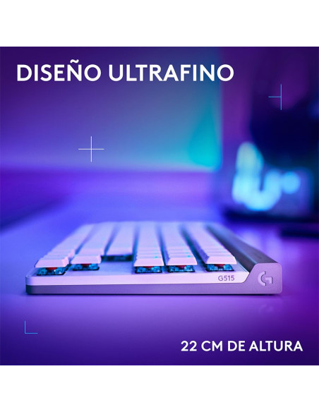 TECLADO LOGITECH G515 WHITE LIGHTSPEED TKL ( 920-012535 ) SWITCH TACTILE MECHANICAL | WIRELESS - BT | LED-RGB