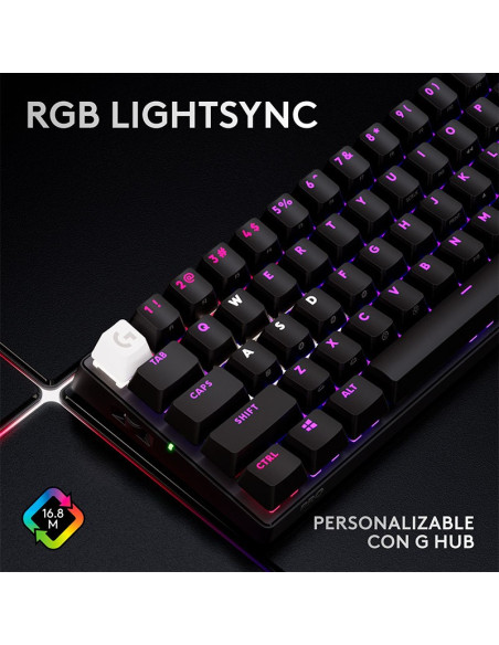 TECLADO GAMER LOGITECH G PRO X 60 LIGHTSPEED BLACK ( 920-011902) WIRELESS | GX OPTICAL TACTILE | LED-RGB
