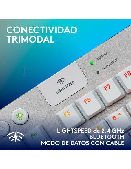 TECLADO LOGITECH G915 X LIGHTSPEED TKL ( 920-012732 ) WIRELESS | WHITE | GL TACTILE | LED-RGB
