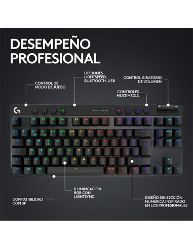 TECLADO GAMER LOGITECH PRO X TKL LIGHTSPEED (...
