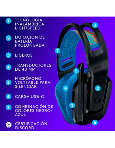 AUDIFONO GAMER LOGITECH G535 LIGHTSPEED (...
