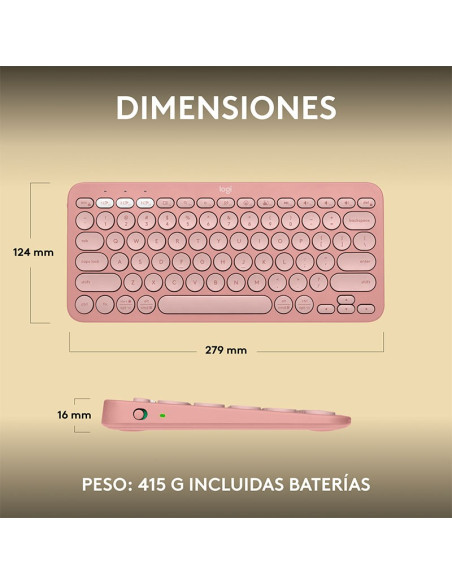 TECLADO LOGITECH PEBBLE KEYS 2 ROSE K380S ( 920-011785 ) WIRELESS| BLUETOOTH