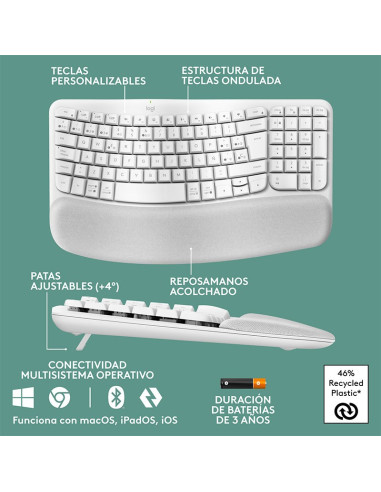 TECLADO LOGITECH ERGO WAVE KEYS ( 920-012279 )...