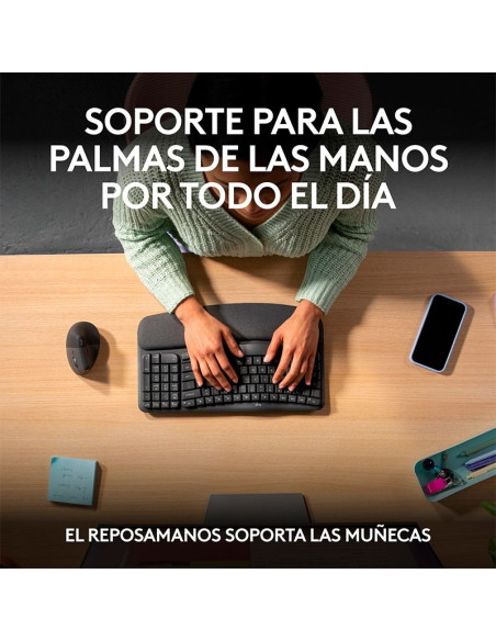 TECLADO LOGITECH ERGO WAVE KEYS ( 920-012278 ) BLUETOOTH/WIRELESS | GRAPHITE