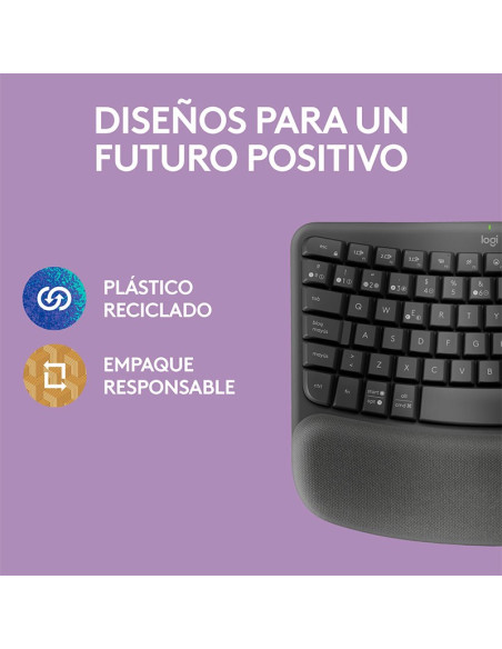 TECLADO LOGITECH ERGO WAVE KEYS ( 920-012278 ) BLUETOOTH/WIRELESS | GRAPHITE
