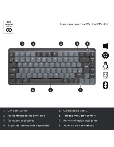 TECLADO LOGITECH MX MECHANICAL MINI...